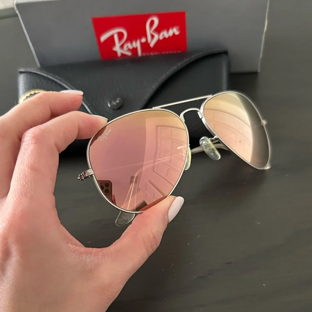 Authentic Ray Ban Mirrored Copper Flash Aviator Sunglasses